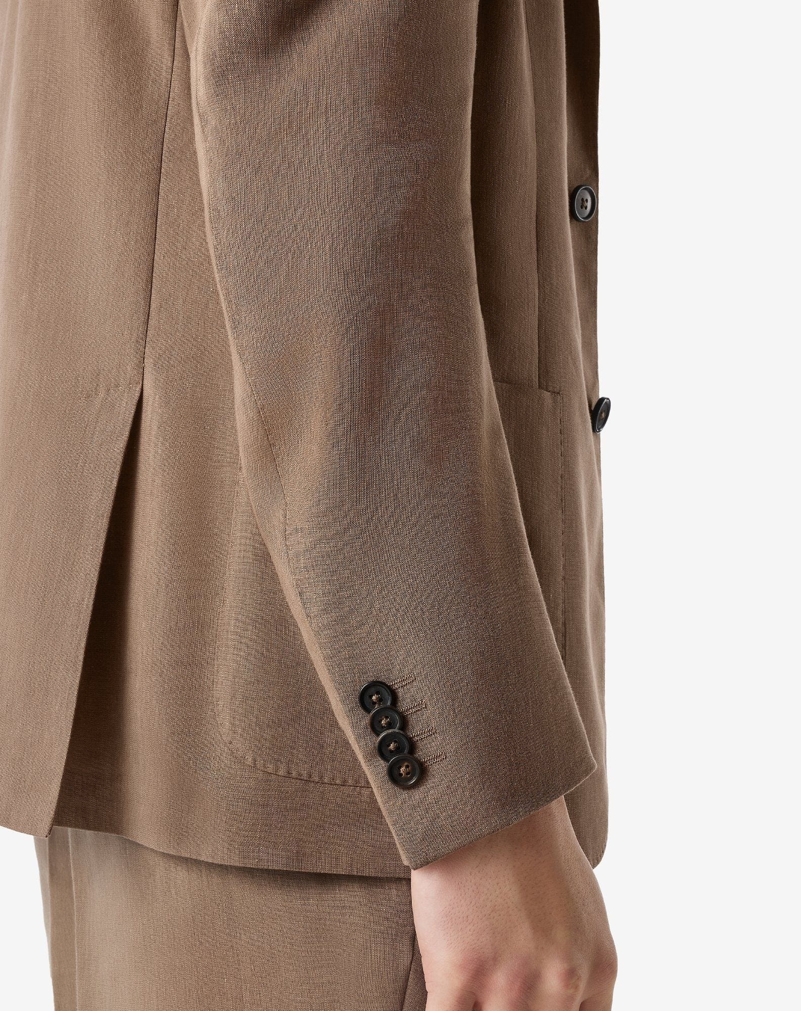 Extralight beige wool and naturally stretch linen jacket - 5