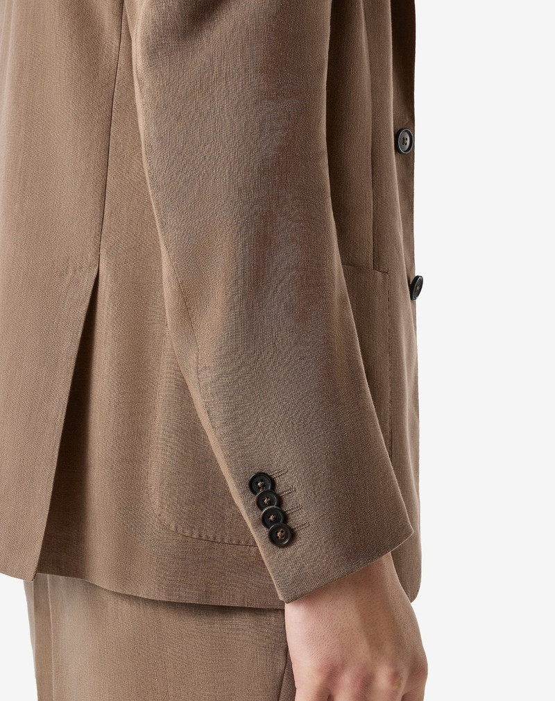 Extralight beige wool and naturally stretch linen jacket 5