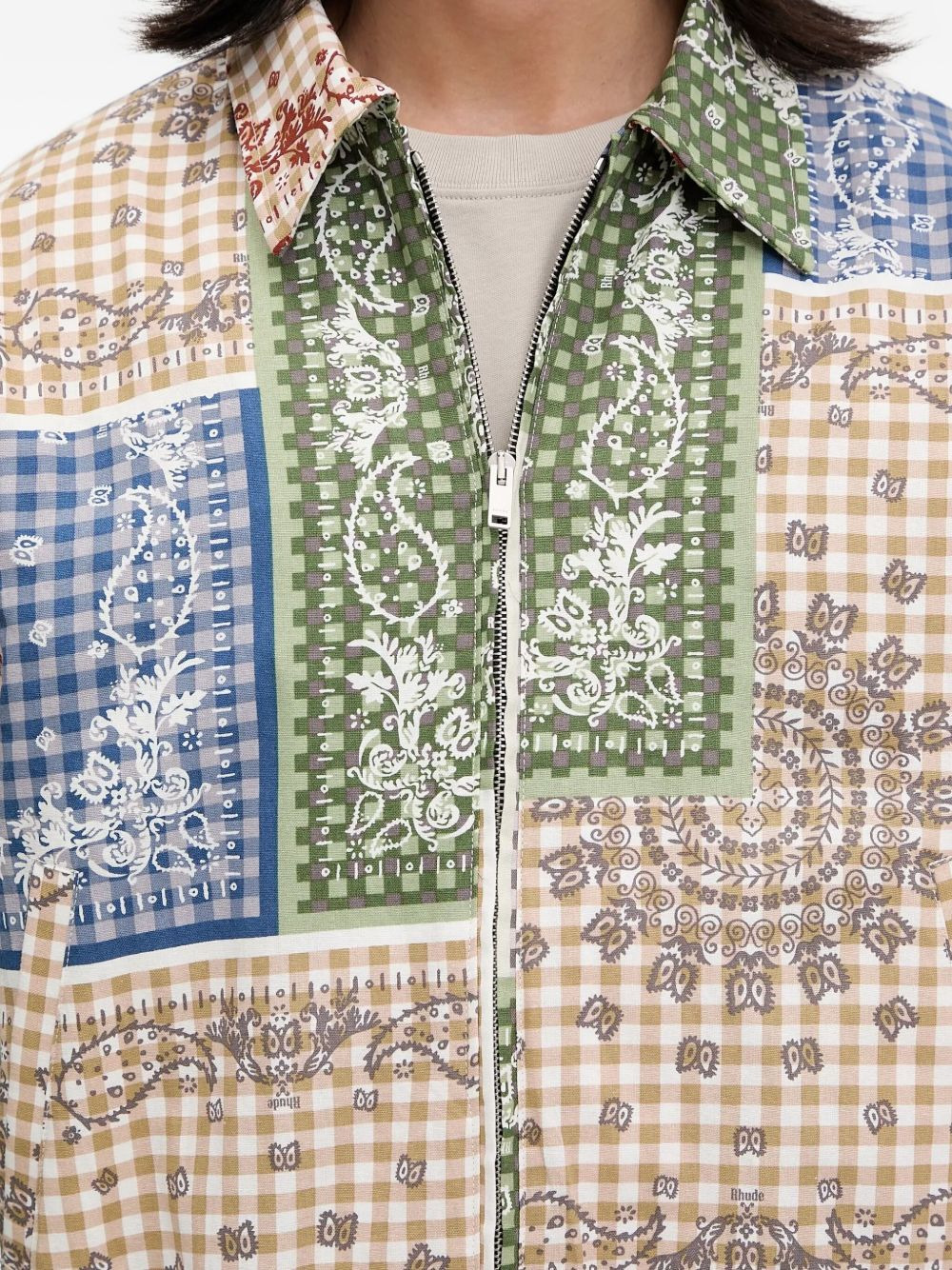 patchwork jacket - 4