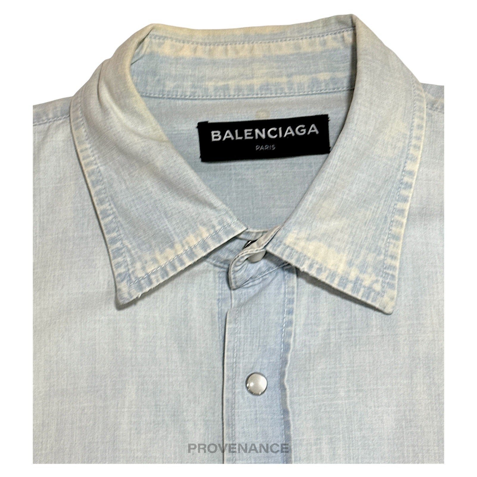 Balenciaga Chambray BB Dreams Denim Shirt - Blue 39 - 7