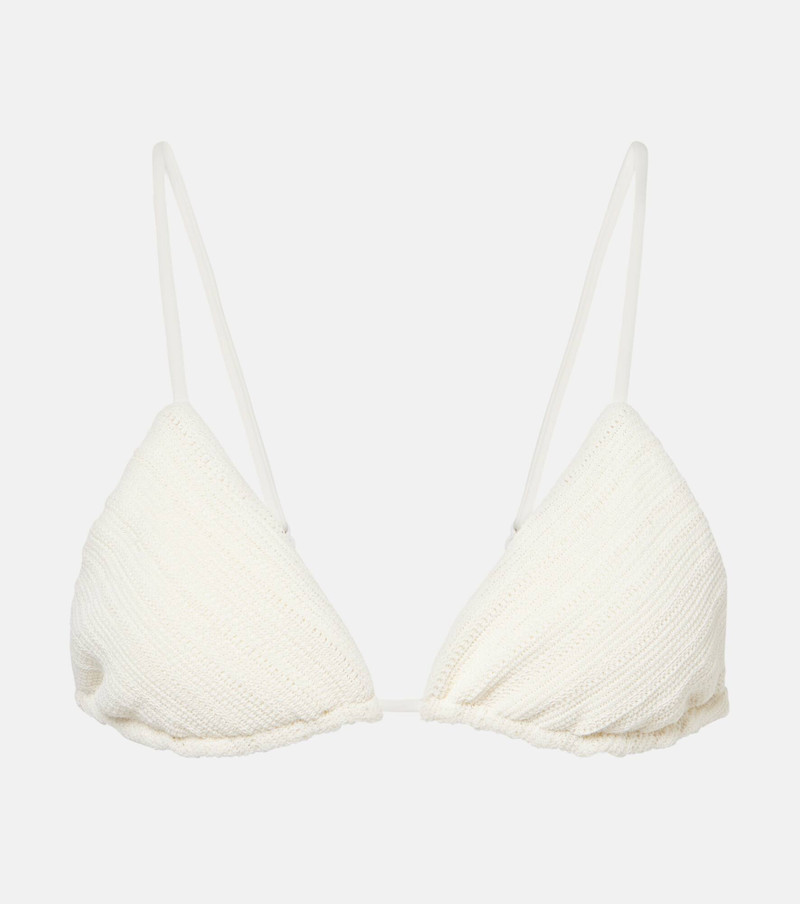 Gianni cotton-blend crochet bikini top 1