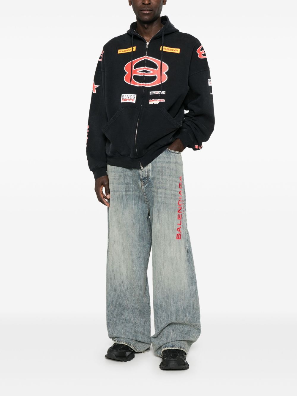logo-embroidered jeans - 2