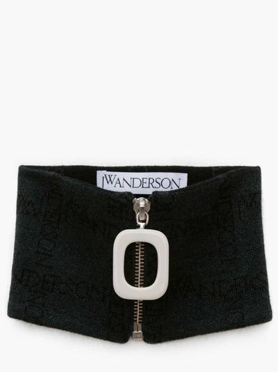 JW Anderson jacquard-logo roll-neck scarf outlook