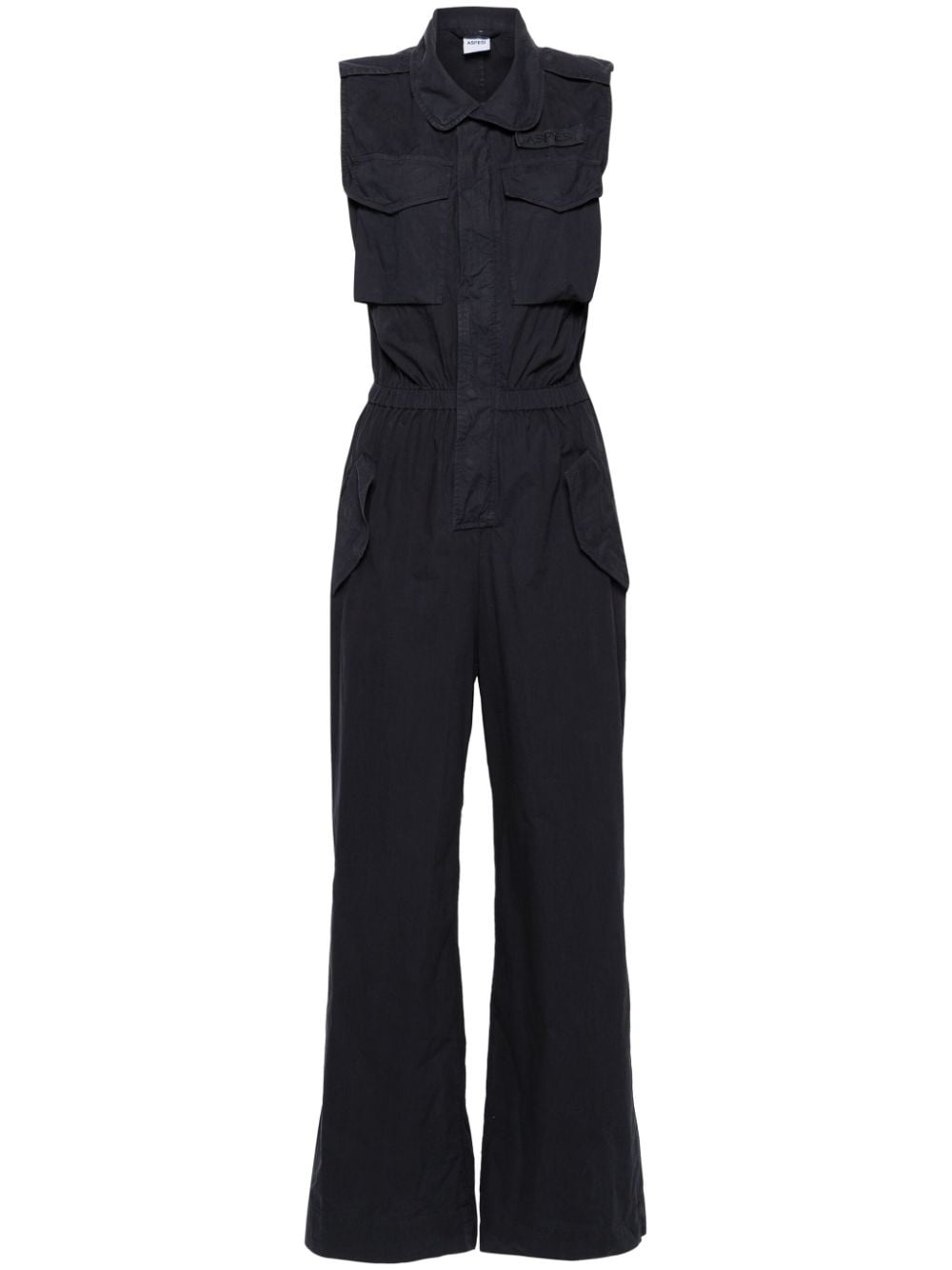 spread-collar cotton jumpsuit - 1