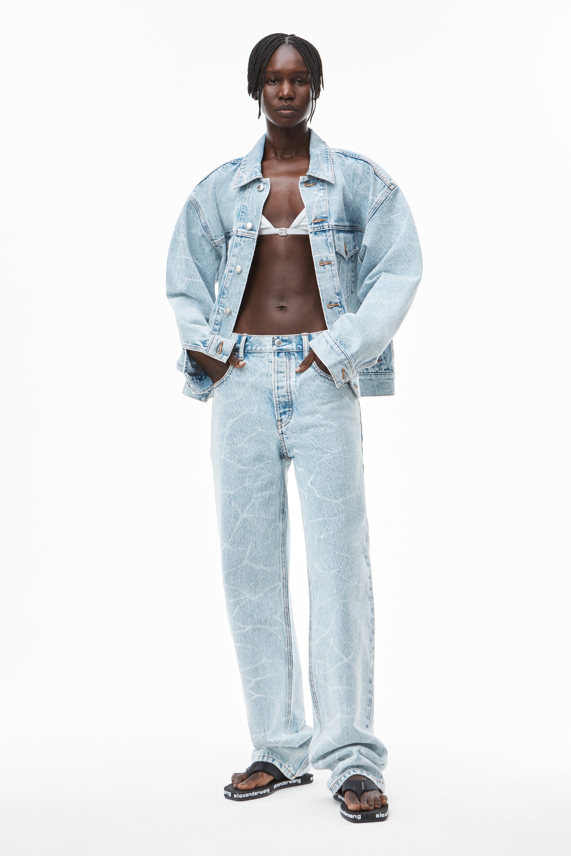 SKATER JEAN IN PEBBLE BLEACH DENIM - 2