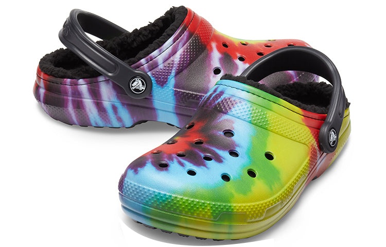Crocs Classic Tie Dye Stay Warm Cozy Crocs Sports Slippers Unisex Purple Red 206341-988 - 5