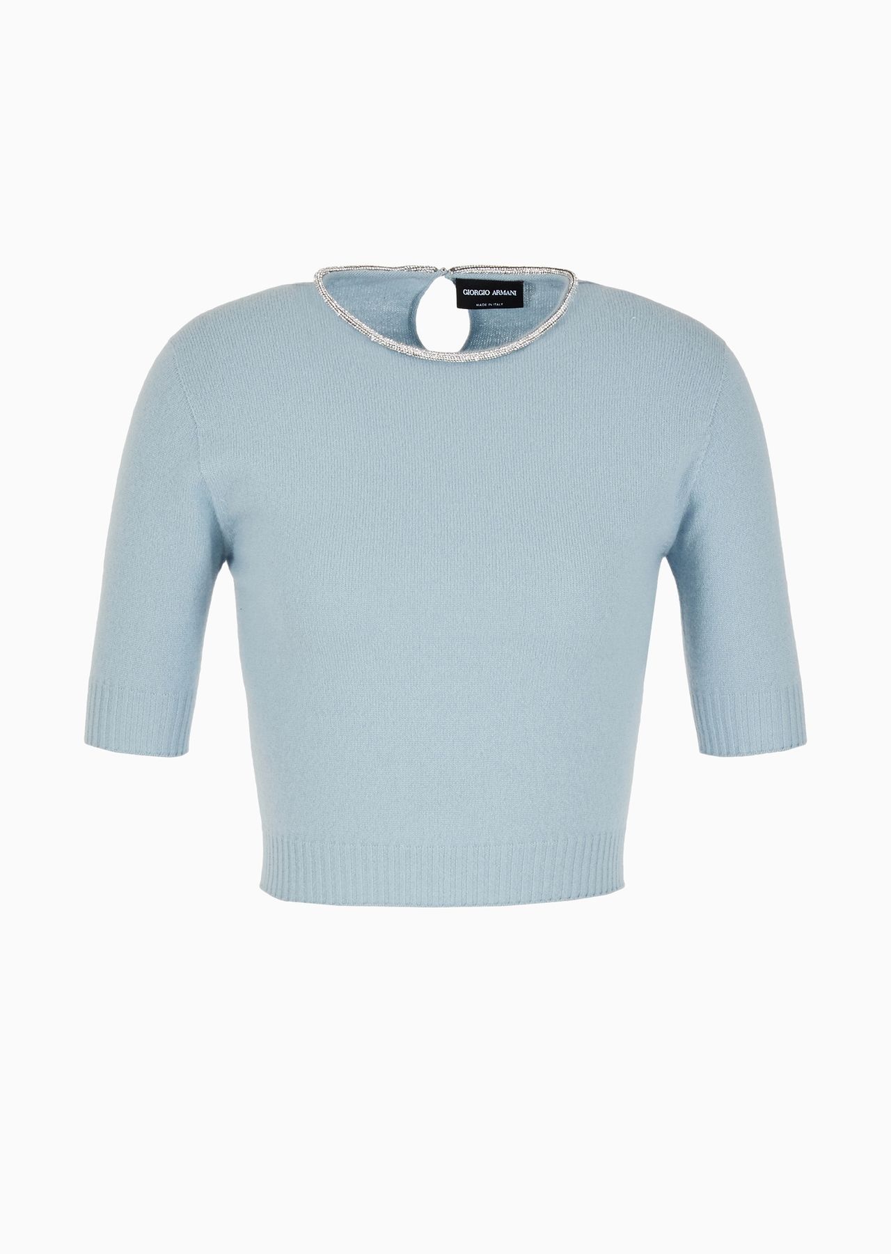Cashmere cropped crew-neck jumper - 1