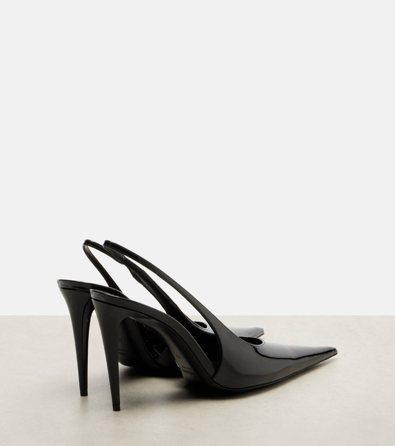 SAINT LAURENT Guermantes 95 patent leather slingback pumps outlook