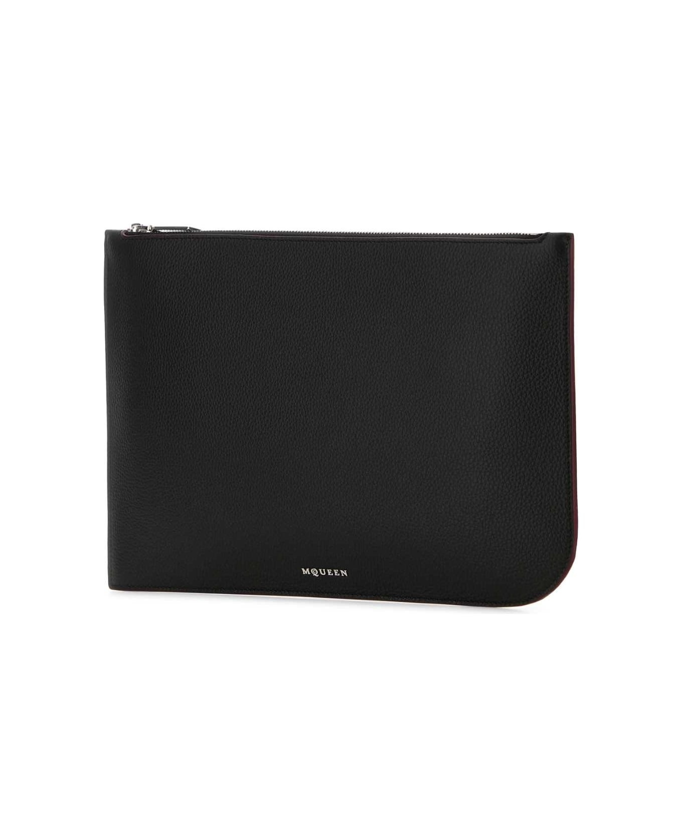 Black Leather Large Sling Pouch - 2