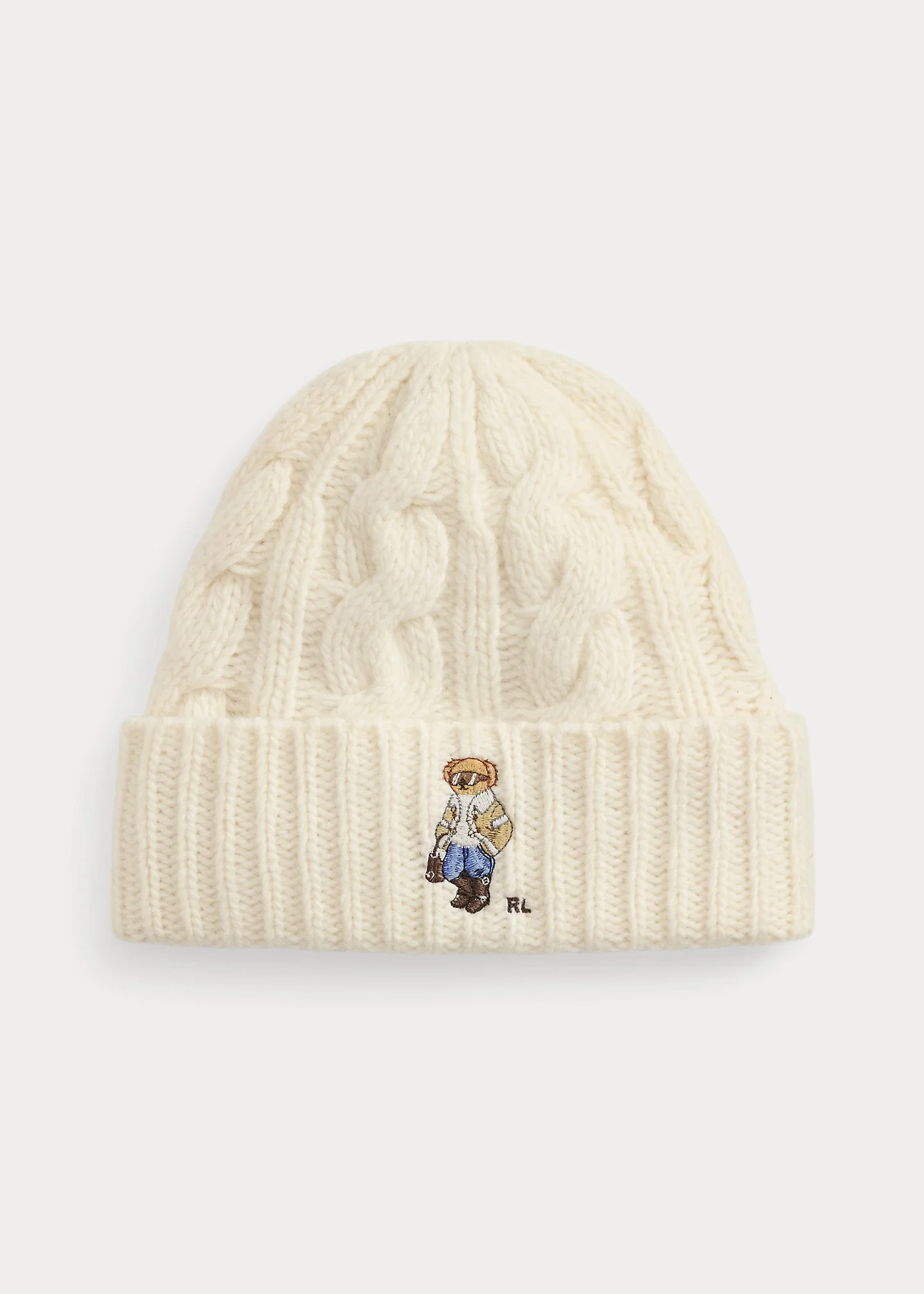 Winter Polo Bear Cable Wool Beanie - 1