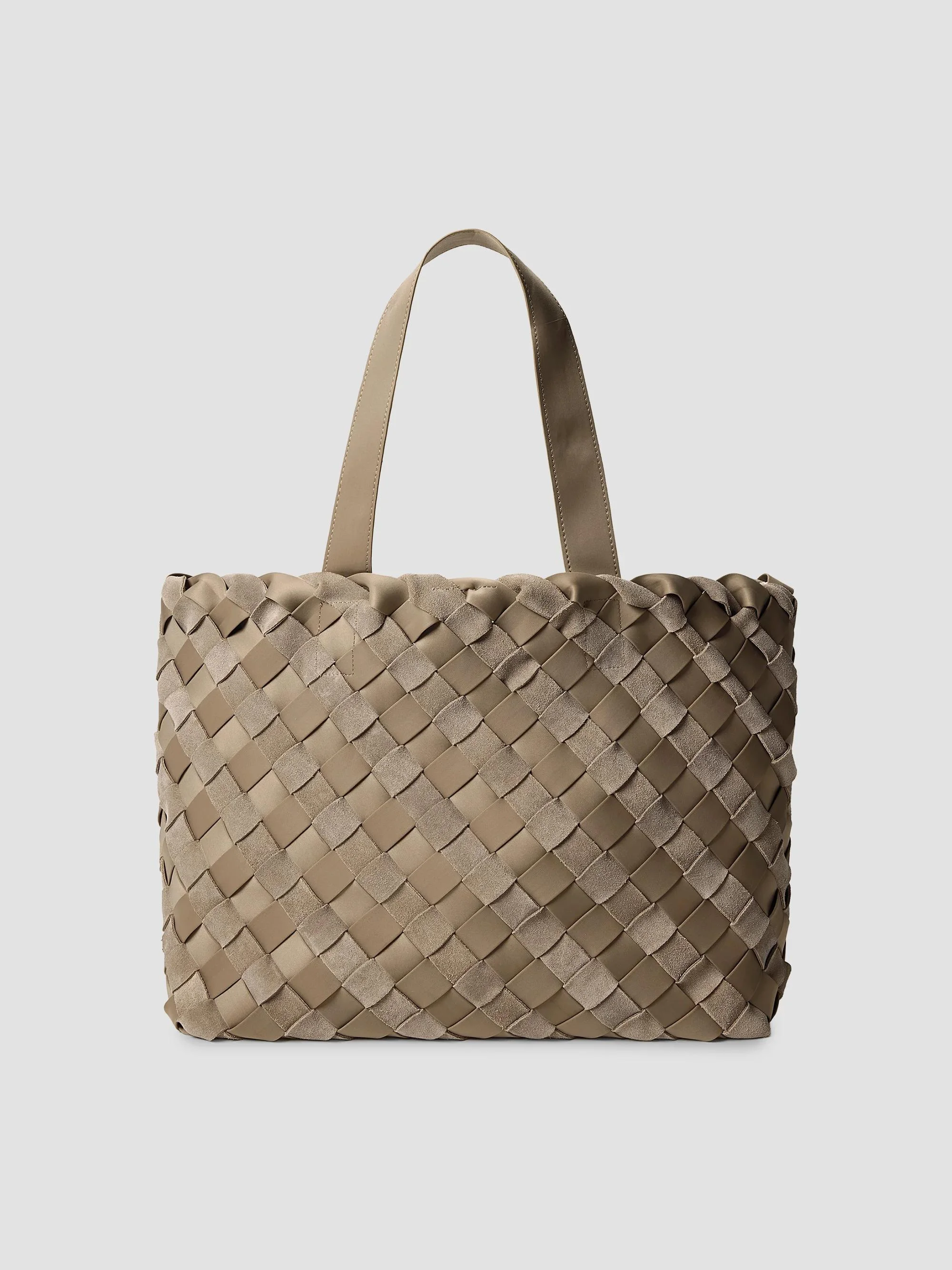 Women's Como Medium Striped Suede Tote Bag - Bluff - 1