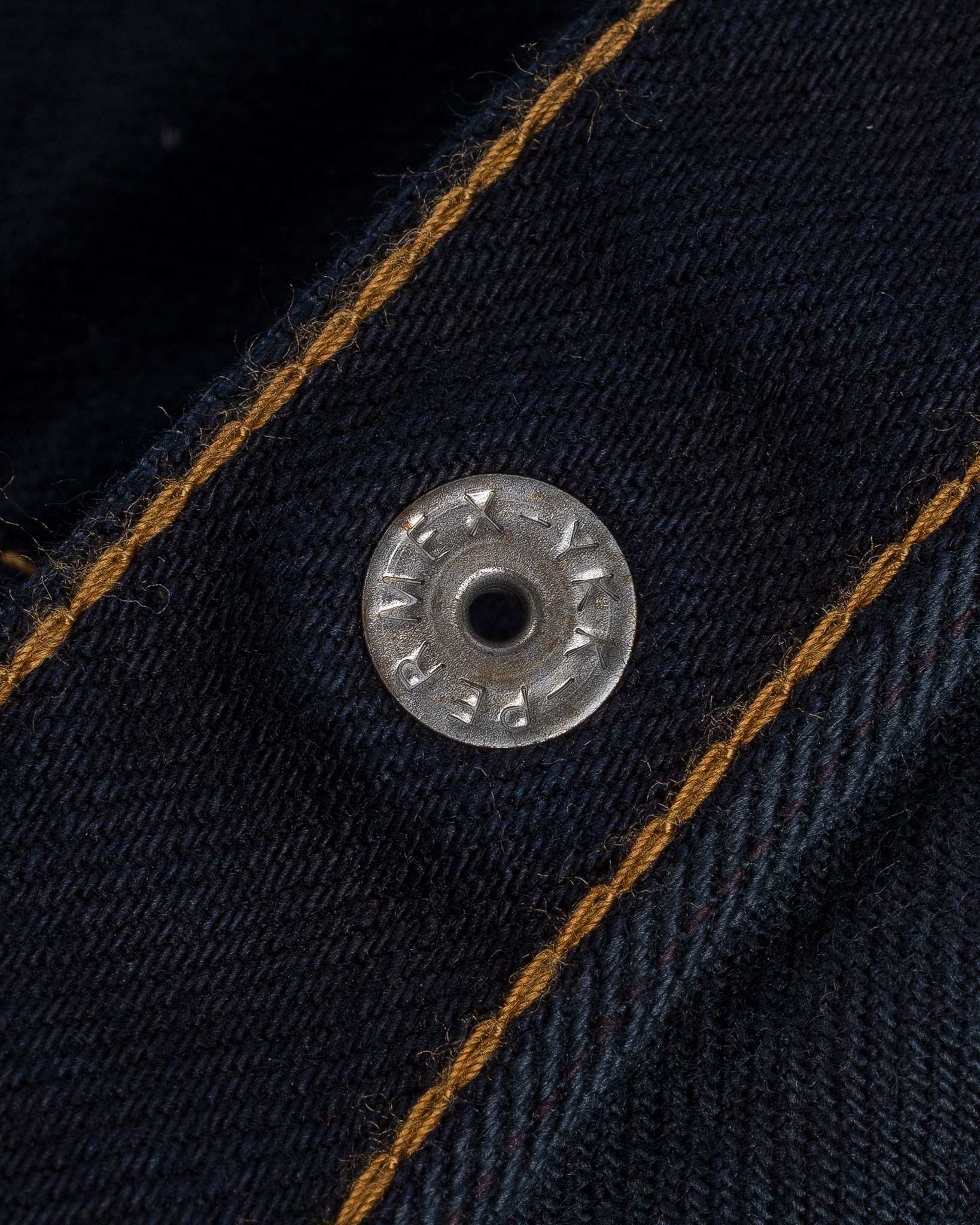 IHSH-33-OD 12oz Selvedge Denim Western Shirt - Indigo Overdyed Black - 24