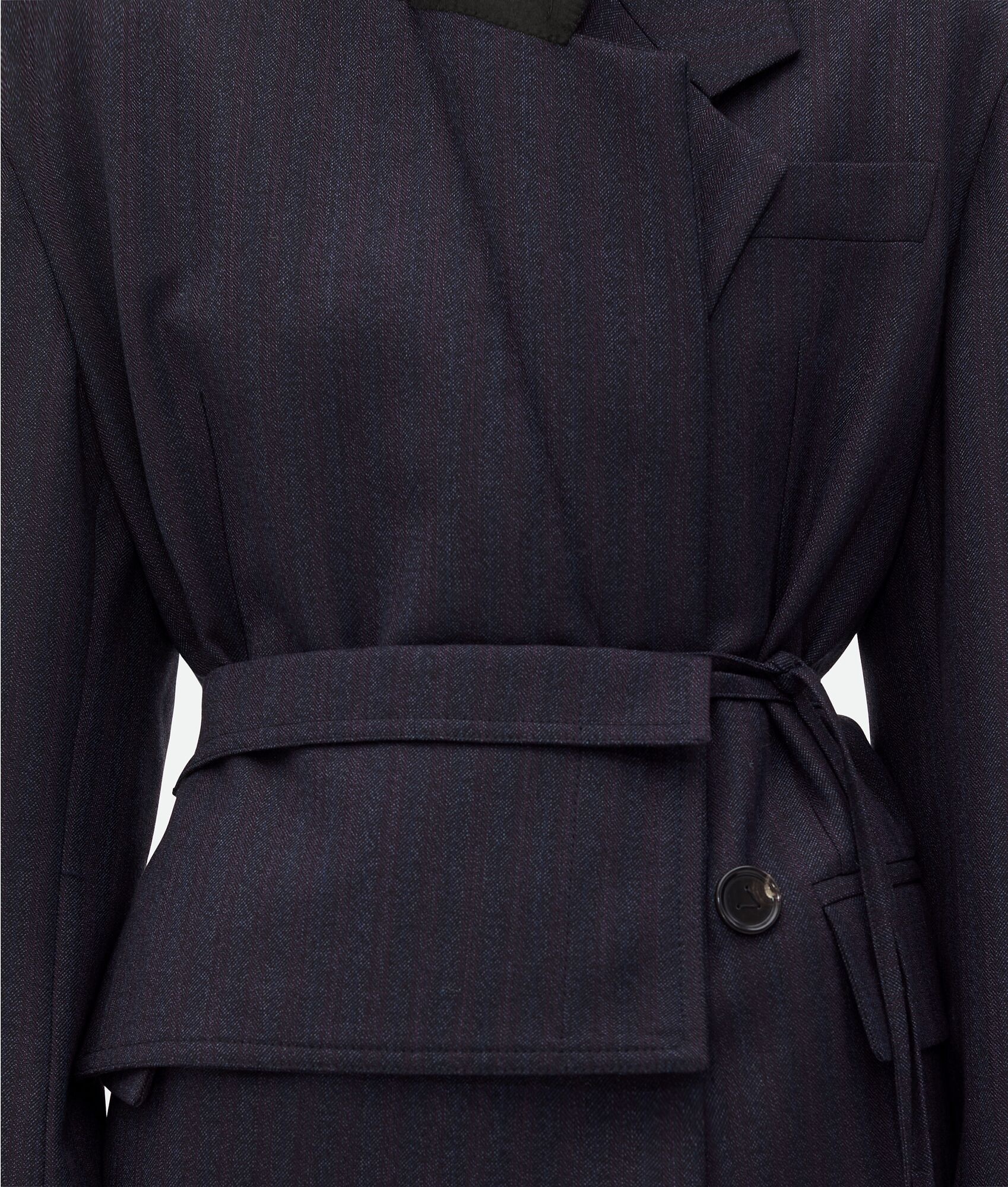 Striped Wool Belted Jacket - 5