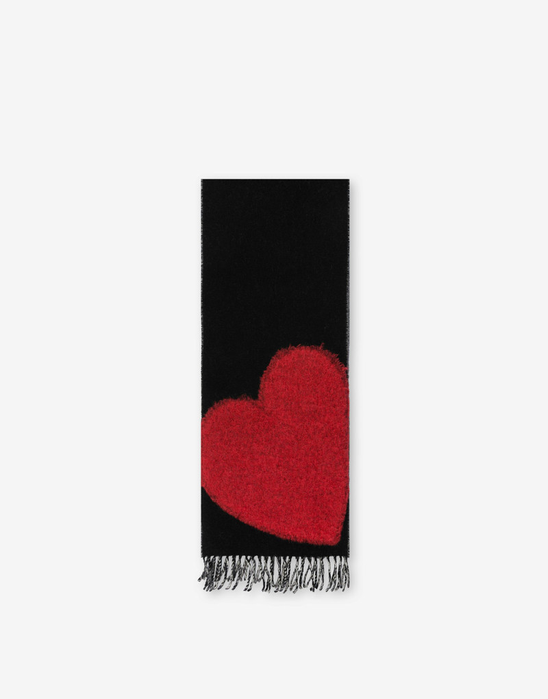 MAXI RED HEART WOOL SCARF 1
