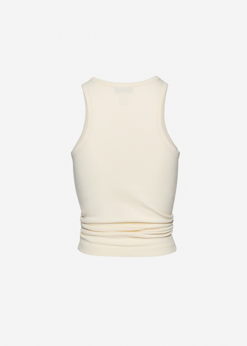 Knotted tank top in cream 2