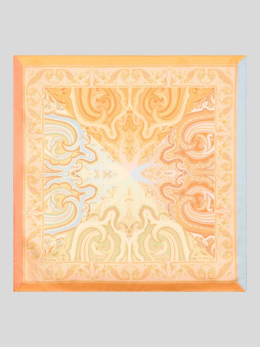 PATTERNED SILK TWILL POCKET SQUARE - 1