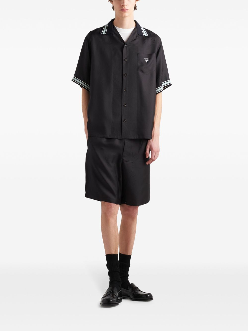 silk track shorts - 2