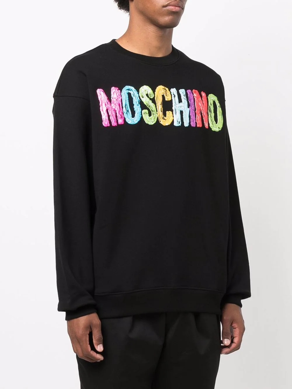 logo-print crew neck sweatshirt - 3