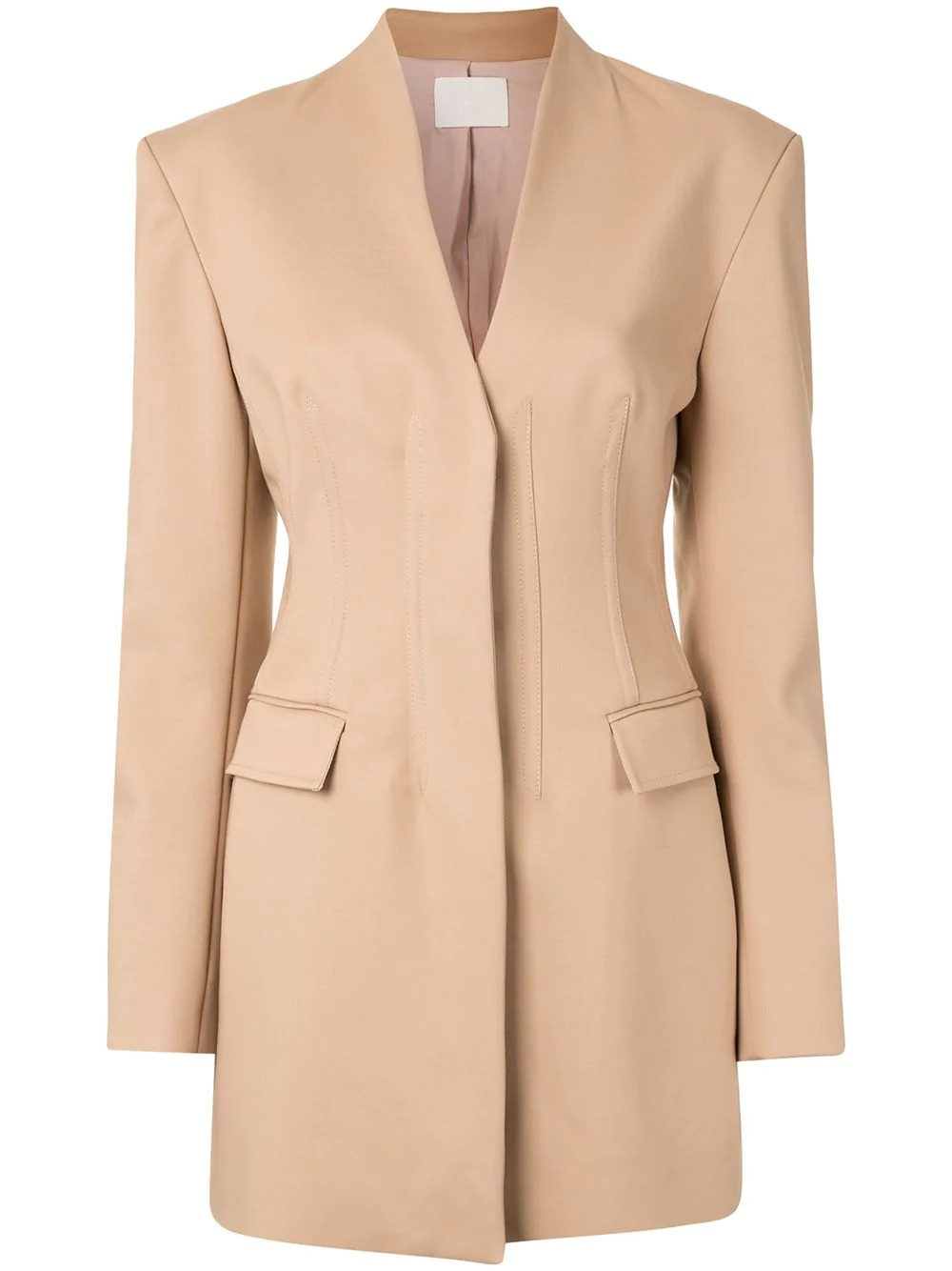 contrast stitching blazer dress - 1