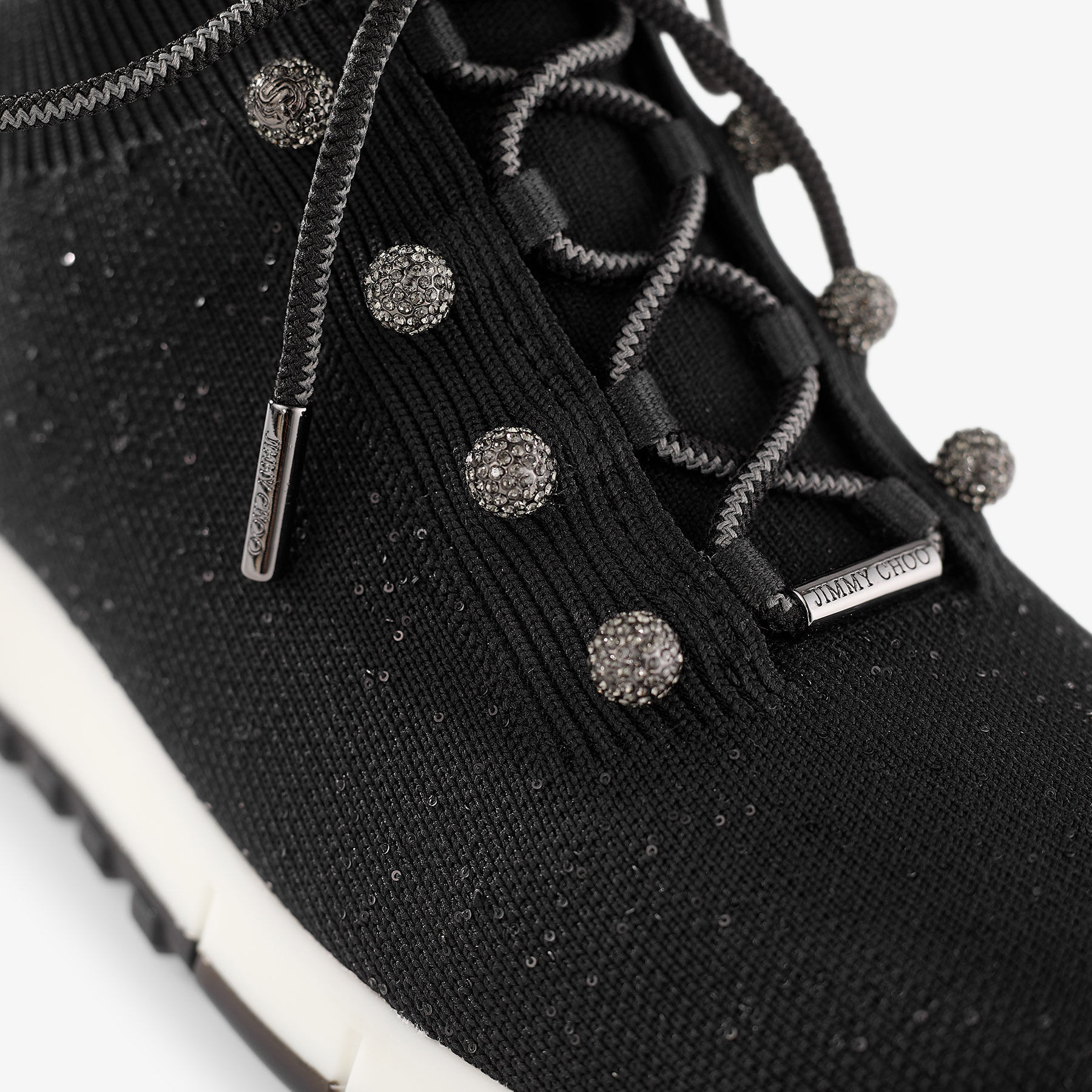 Veles
Black Sequin Knit Trainers - 4