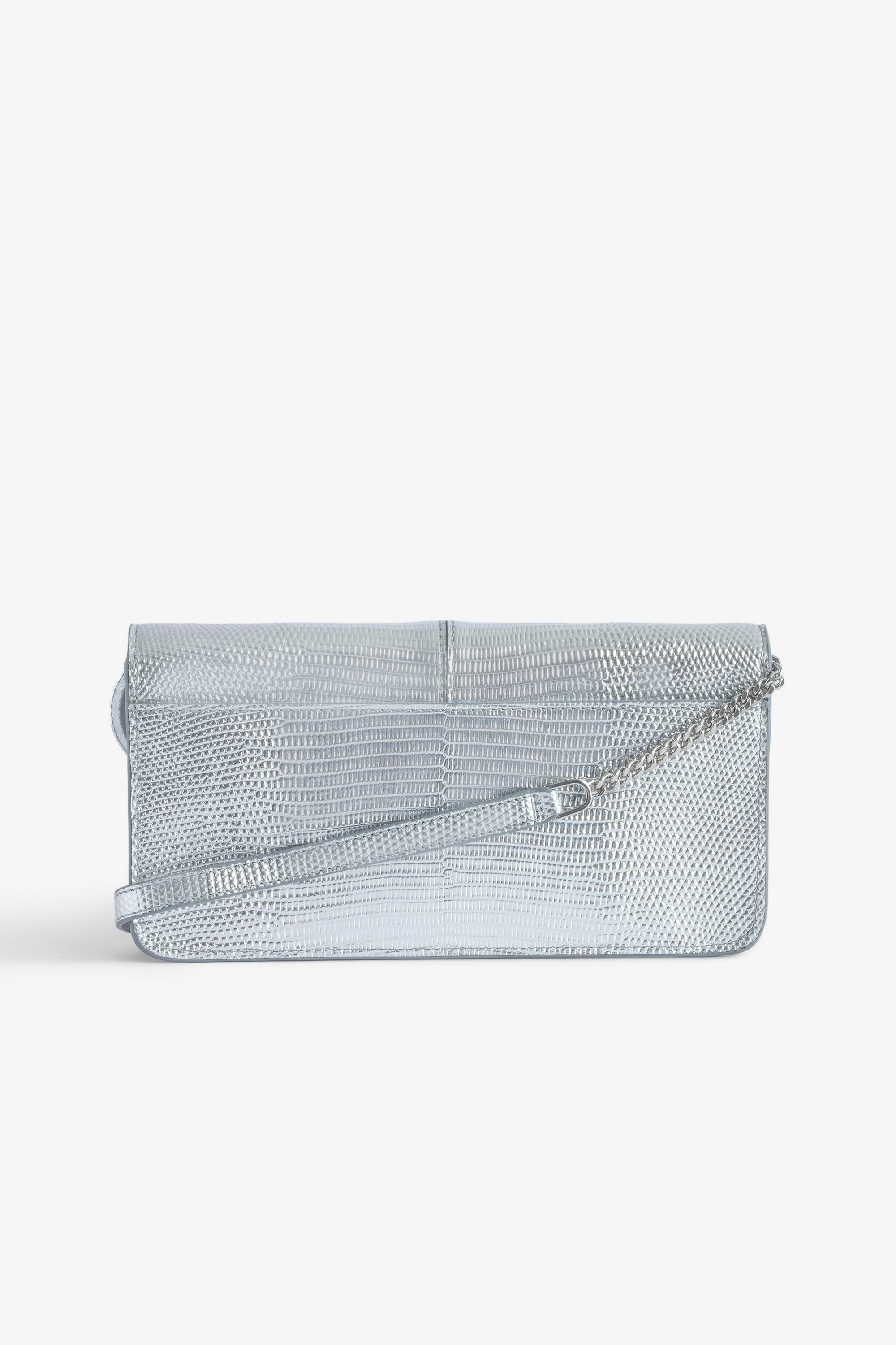 Borderline Embossed Metallic Clutch - 3