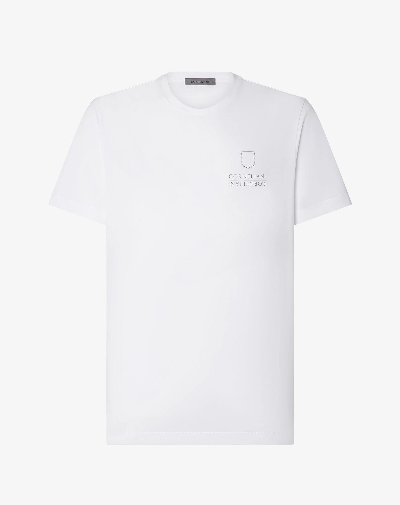 White crew neck stretch jersey t-shirt - 1
