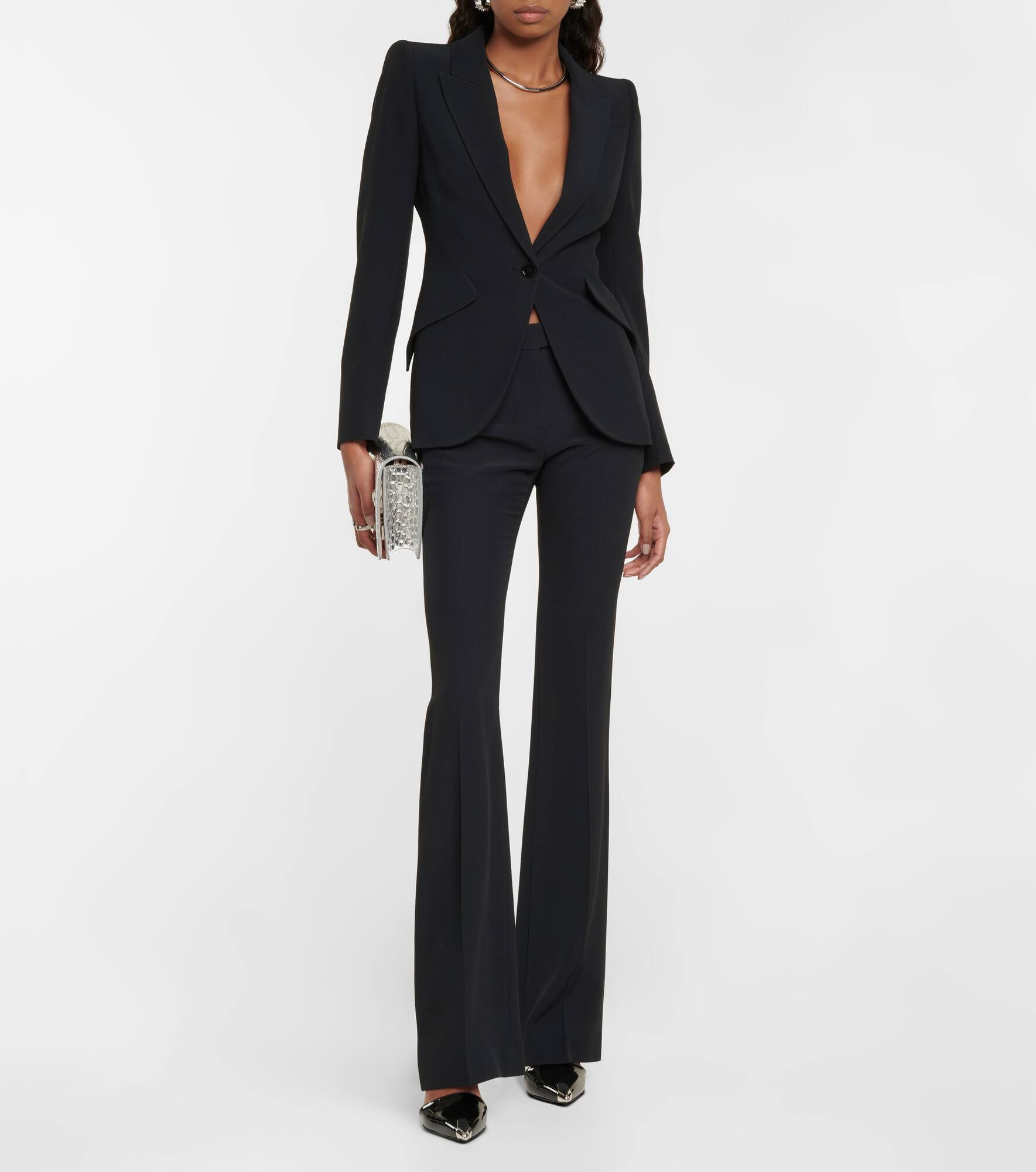Mid-rise flared pants - 2