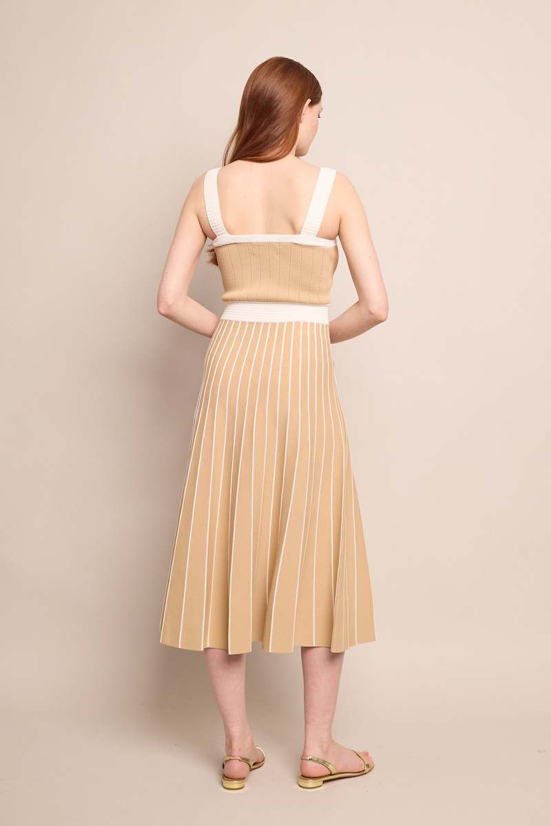 Aurora Dress Sleek, Sculpted, and Subtly Bold with Sharp Stripes and a Gilded Touch 3