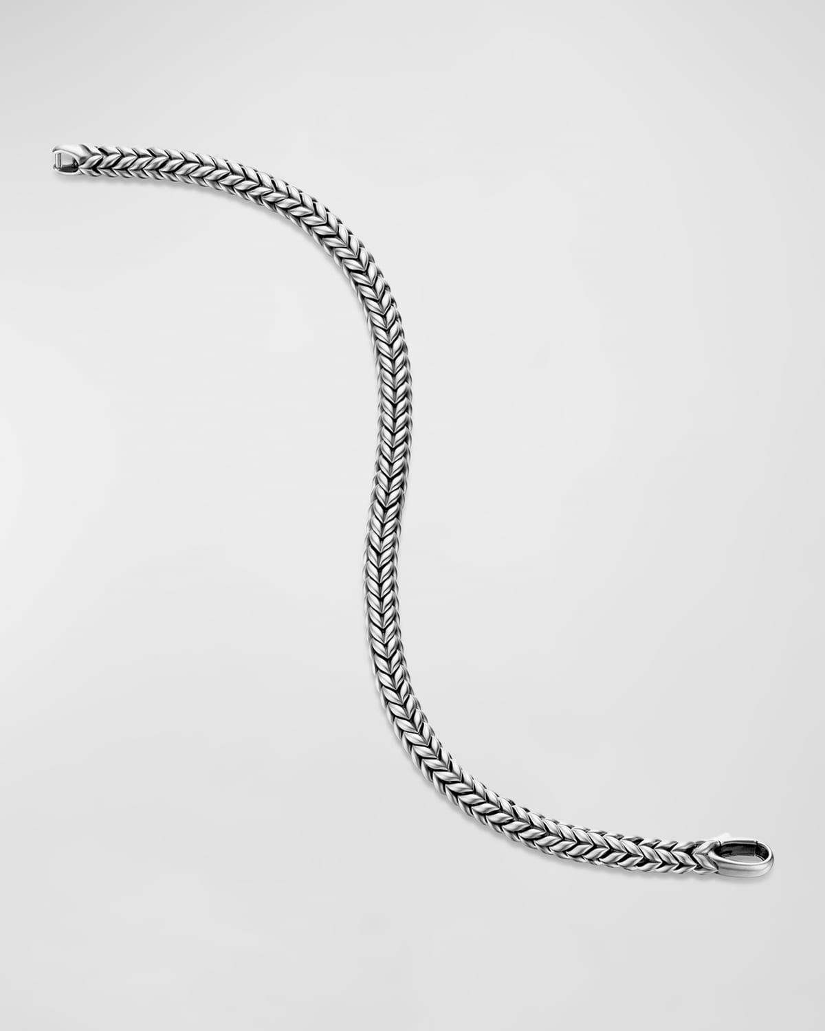 Men's Chevron Bead Bracelet in Silver, 6mm - 7