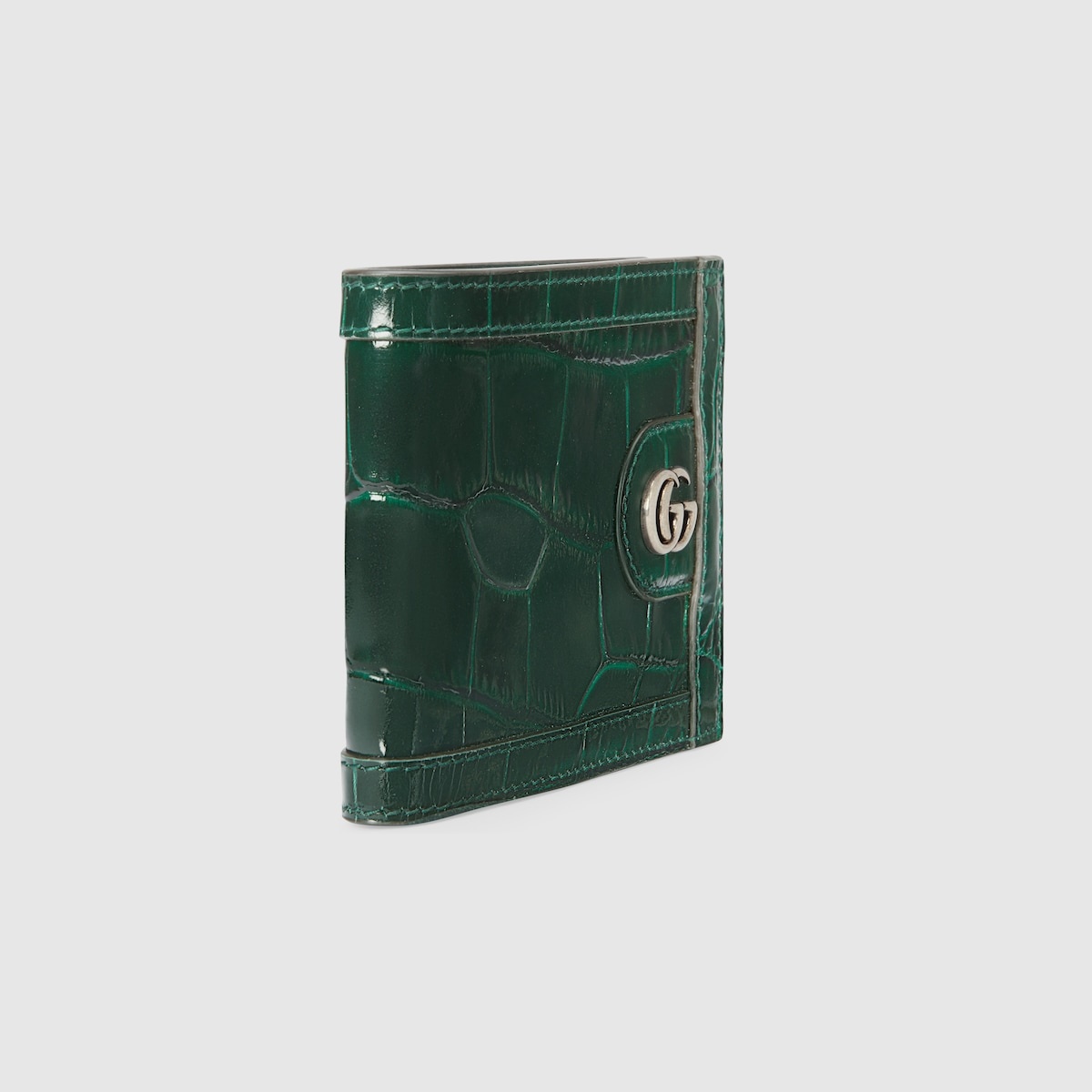 Crocodile card case wallet with Double G - 3