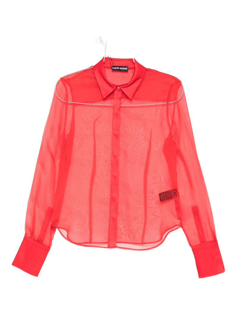 semi-sheer panelled shirt 1