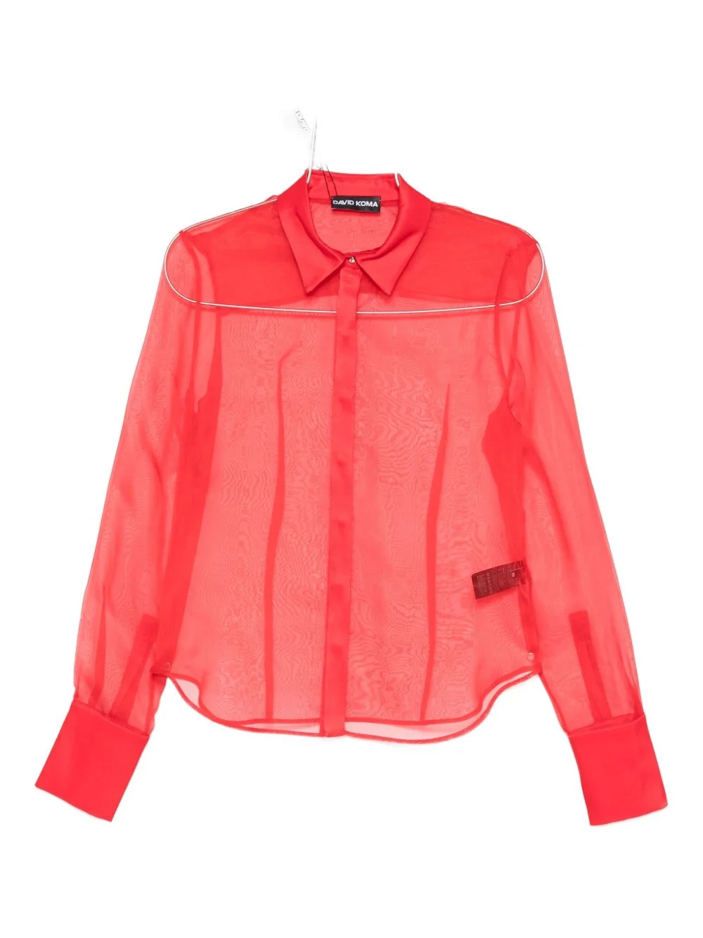semi-sheer panelled shirt - 1