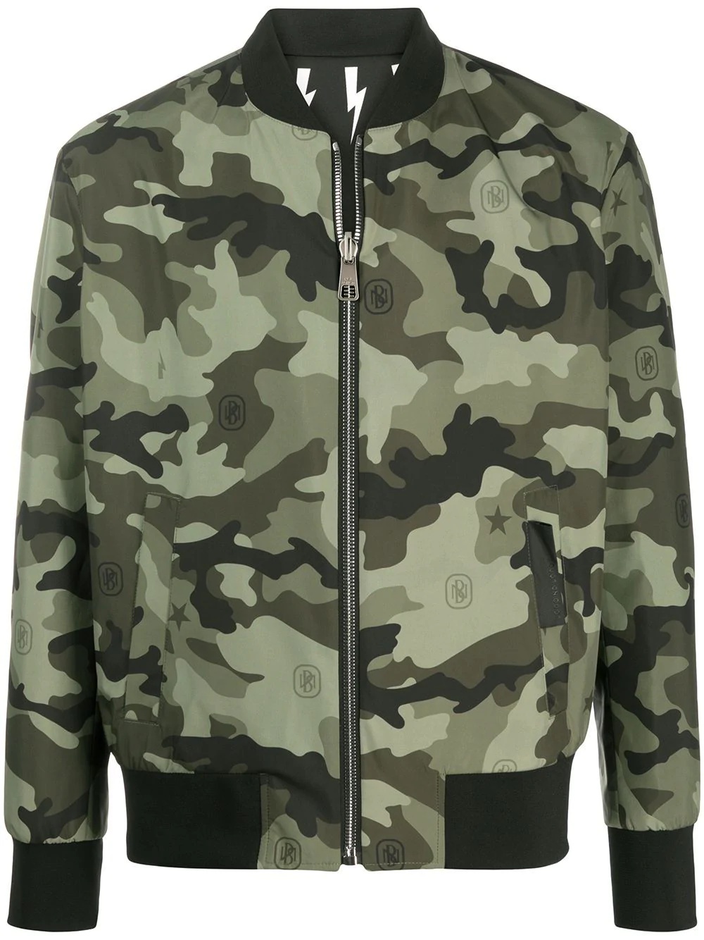 Thunderbolt camouflage-print reversible bomber jacket - 1