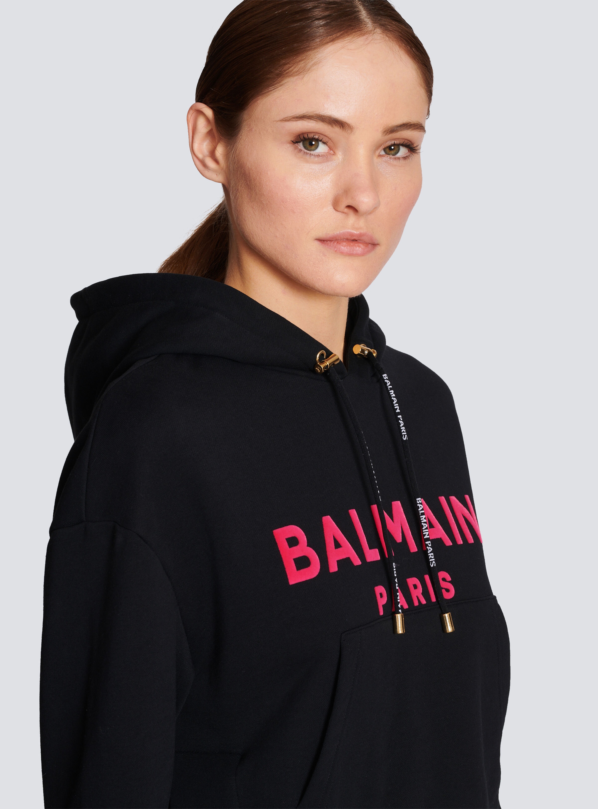 Cotton printed Balmain logo sweatshirt - 8