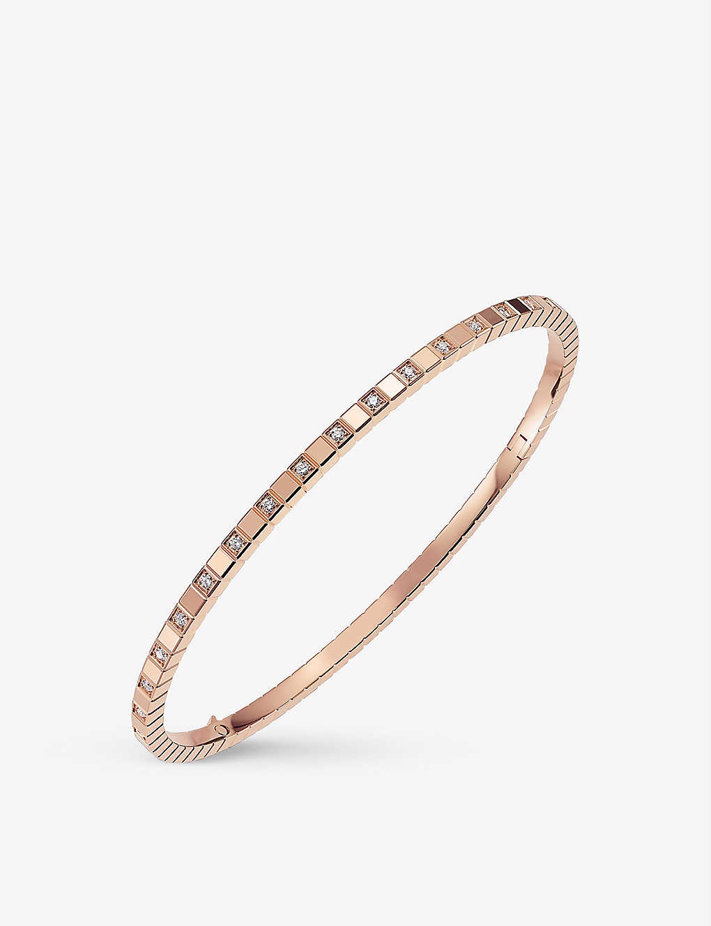 Ice Cube Pure 18ct rose-gold and 0.33ct diamond bangle - 1