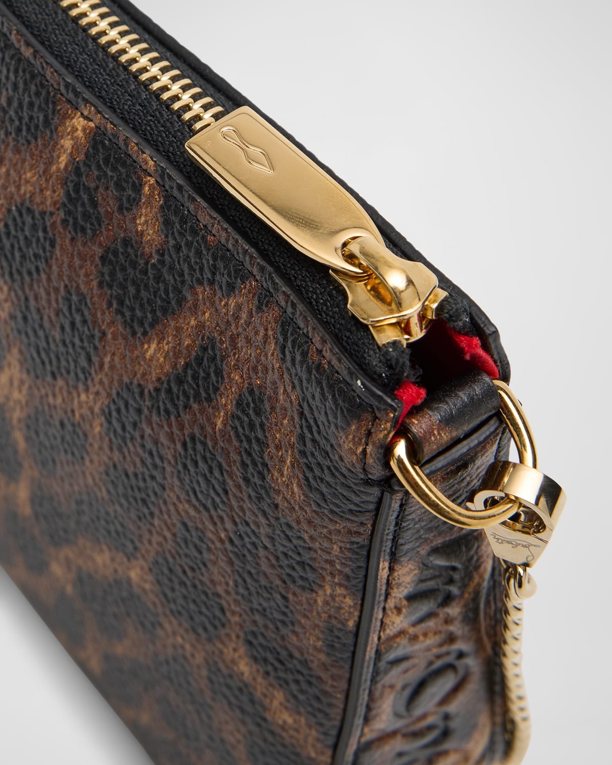 Loubila Leopard-Print Leather Pouch Bag - 5