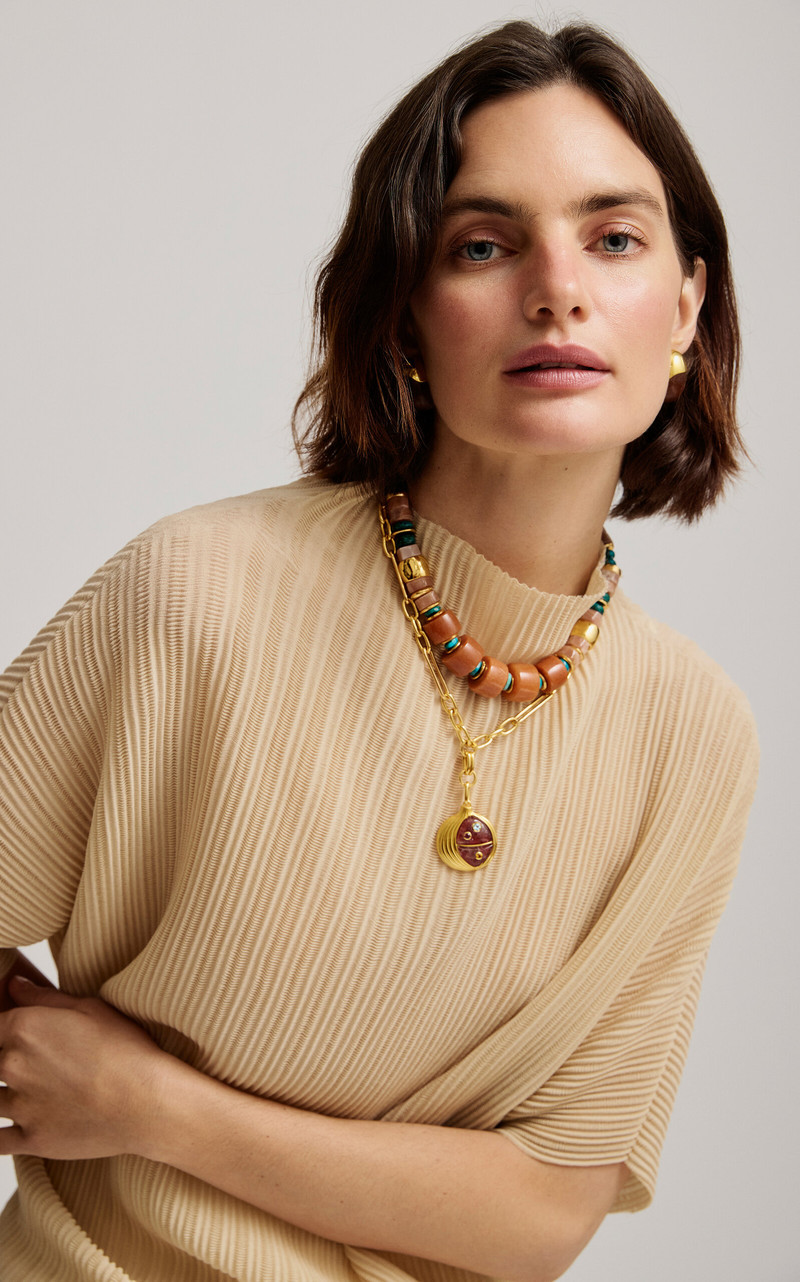 Pomegranate Pendant Necklace gold 3