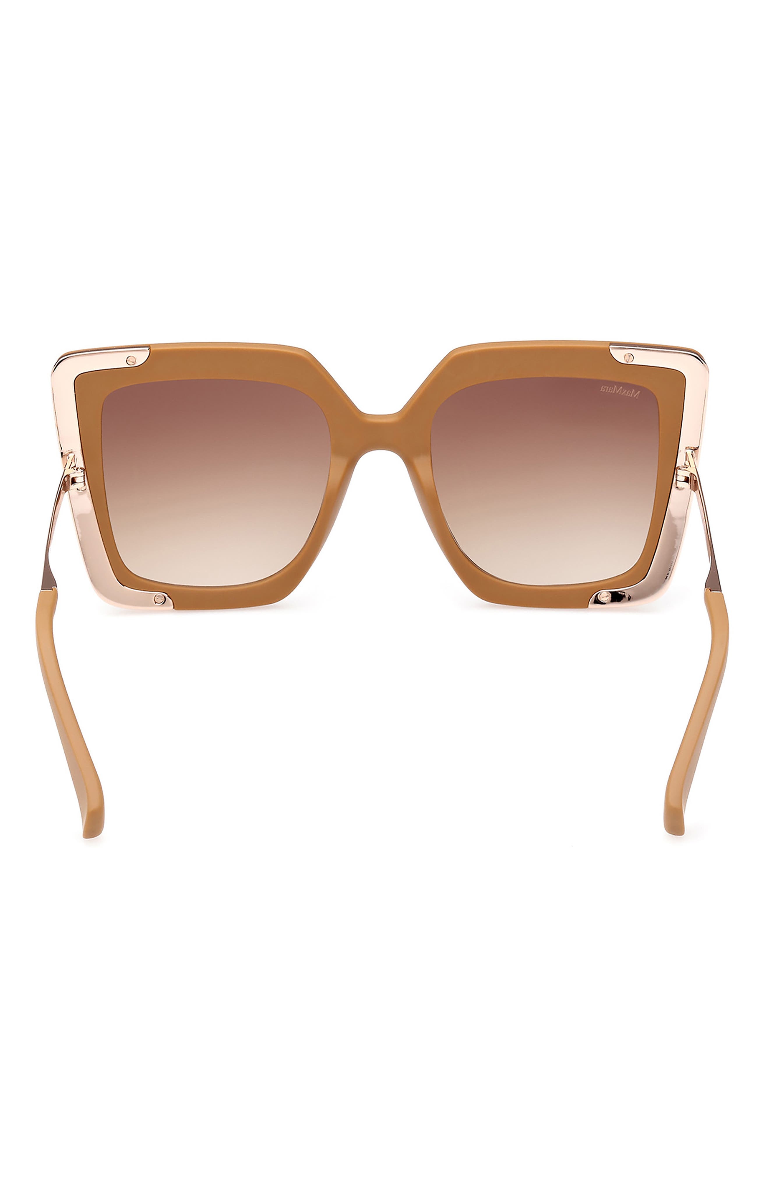 Max Mara Square Sunglasses in Matte Pink /Gradient Brown at Nordstrom - 7