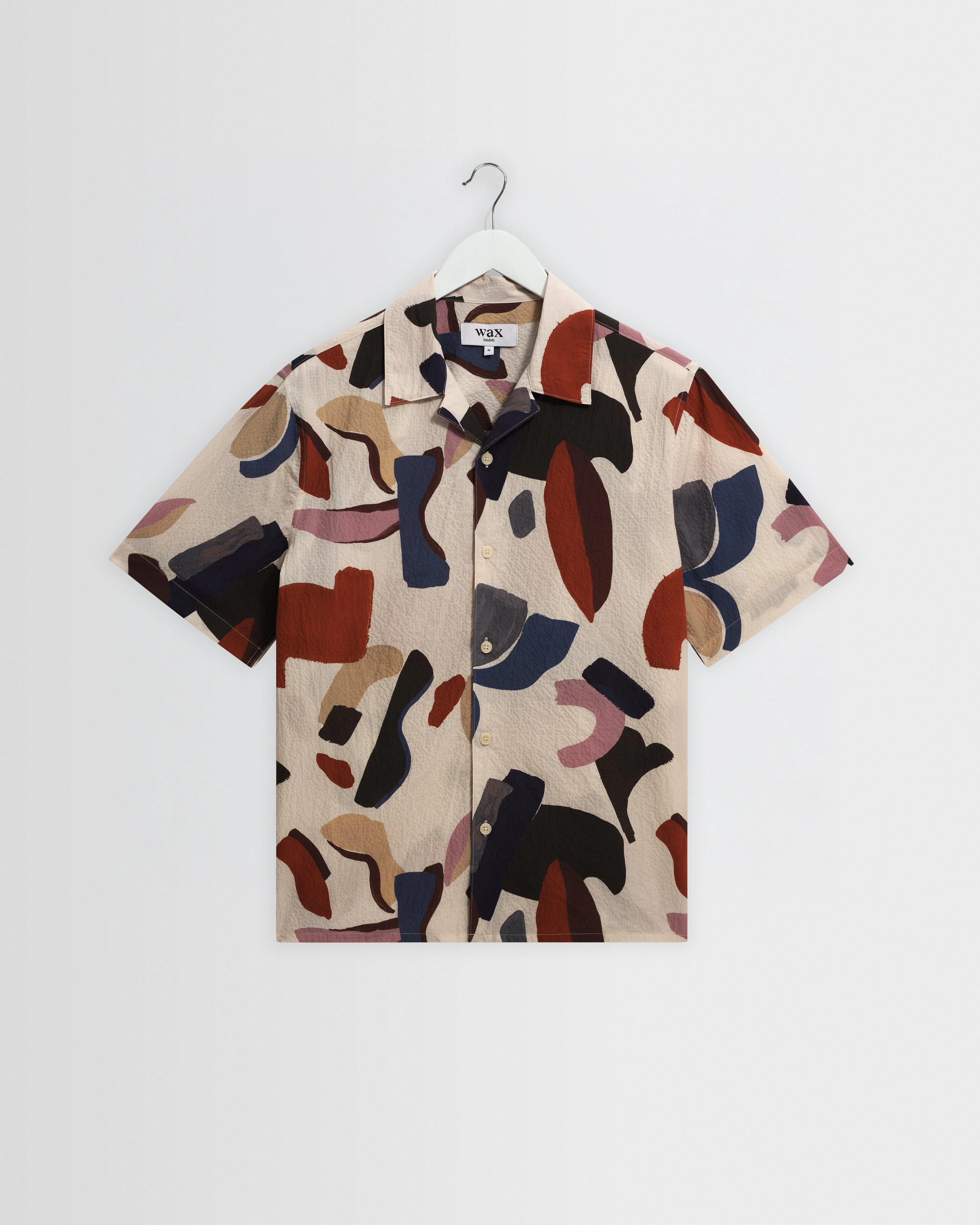 Didcot - Ecru And Multicolour Abstract Shapes Short-Sleeve Shirt - 1