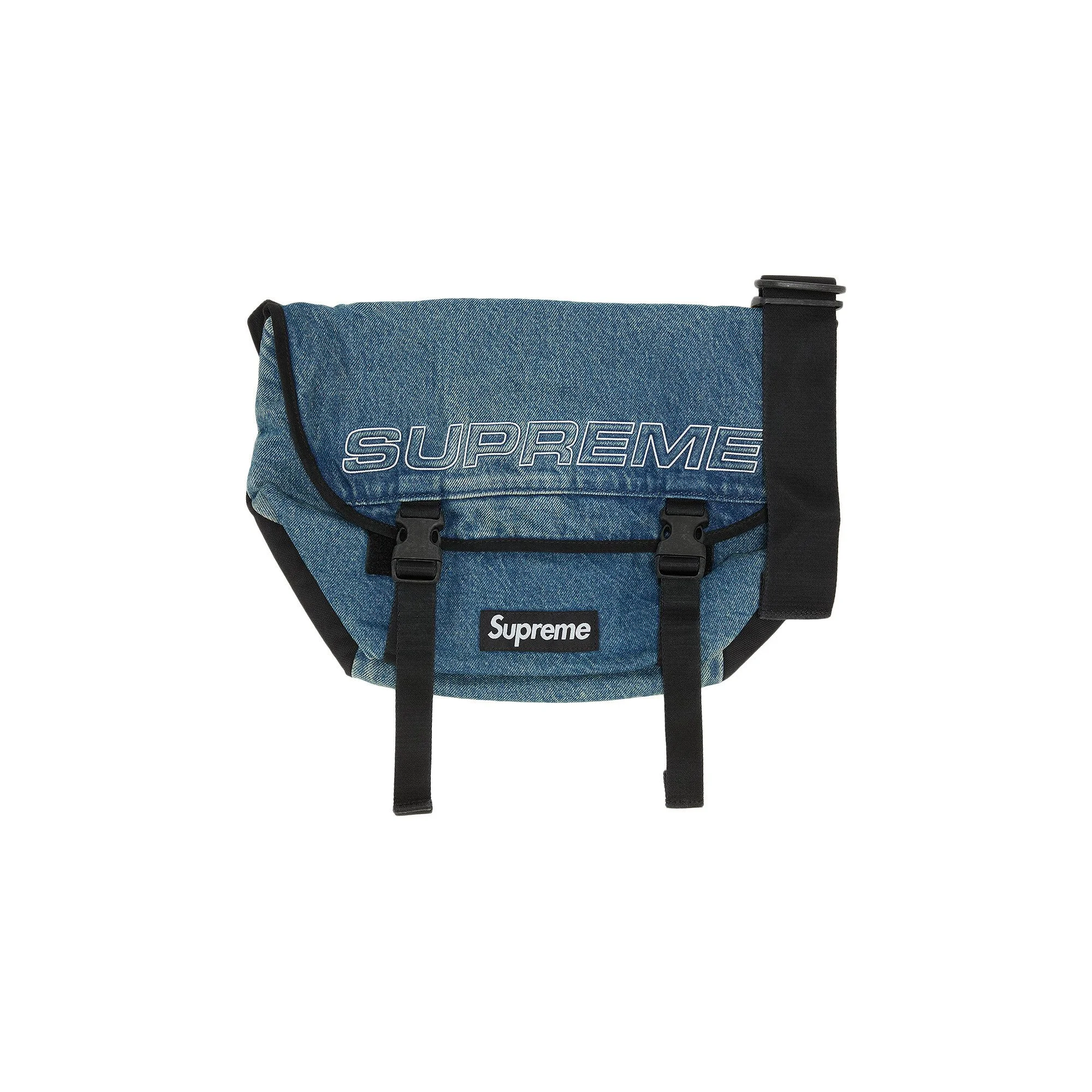 Supreme Denim Messenger Bag 'Washed Indigo' - 1