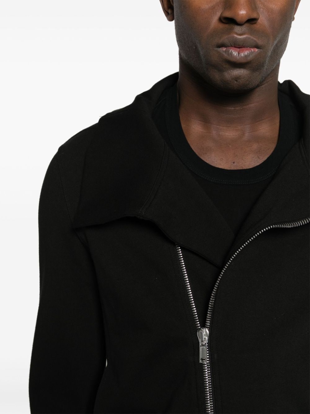 off-centre-fastening zipped sweatshirt - 5