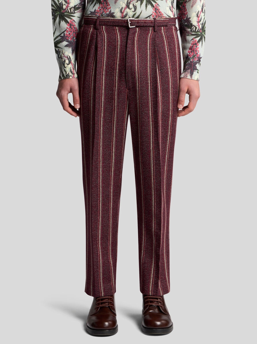 STRIPED TROUSERS WITH BELT - 2