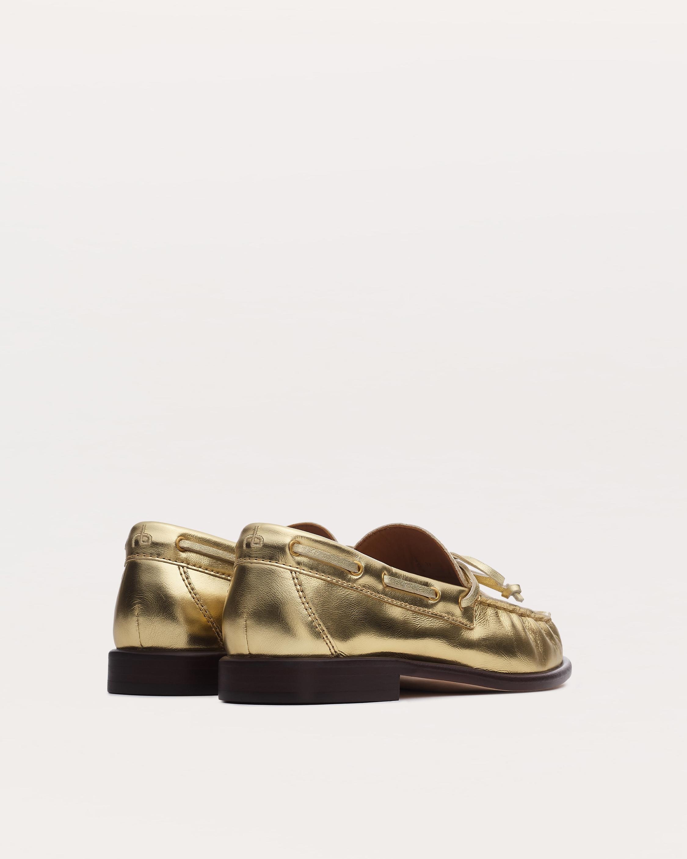 Carter Metallic Leather Boat Shoes - 3