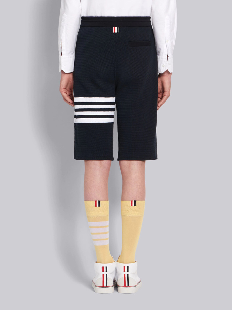 Navy Compact Waffle 4-Bar Sweatshorts 3