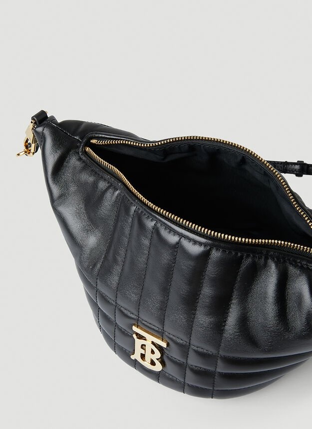 Burberry Lola Quilted Crescent Shoulder Bag - Woman Shoulder Bags Black One Size