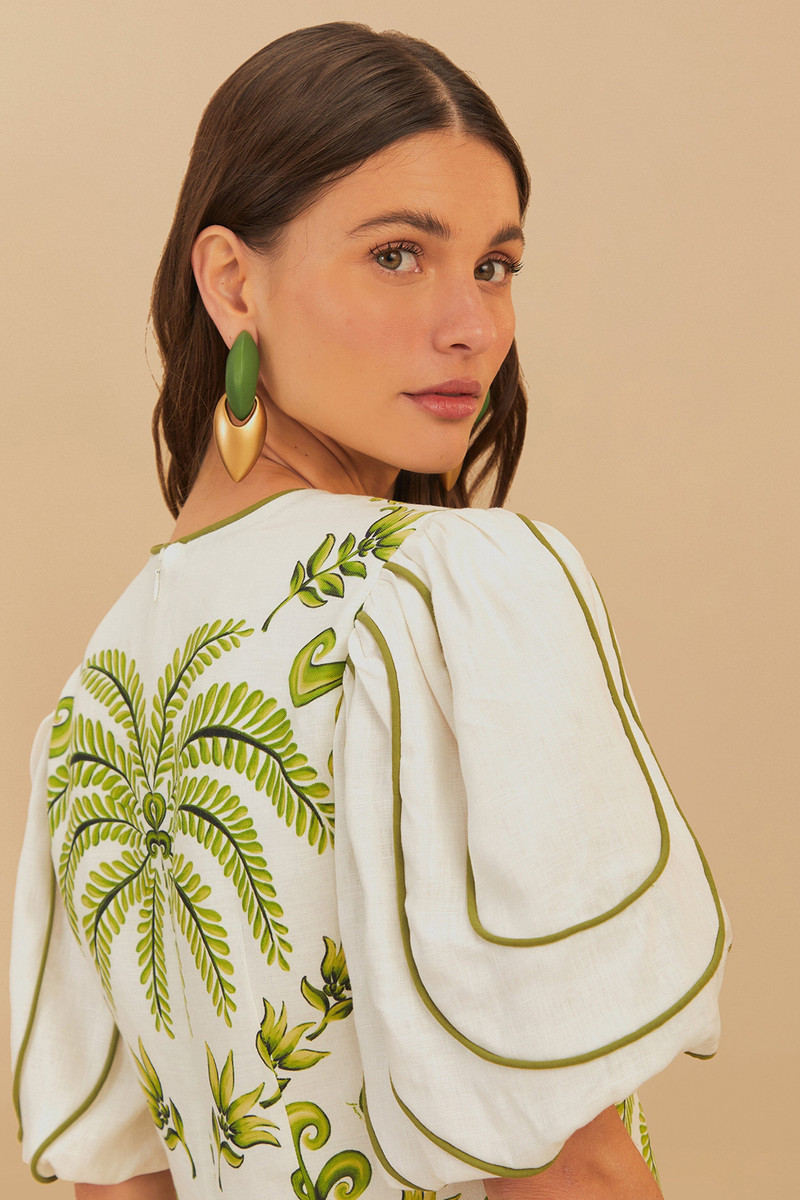 FARM RIO Off-White Milani V Neck Mini Dress outlook