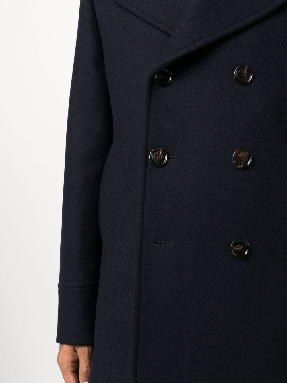 double-breasted cashmere coat - 5