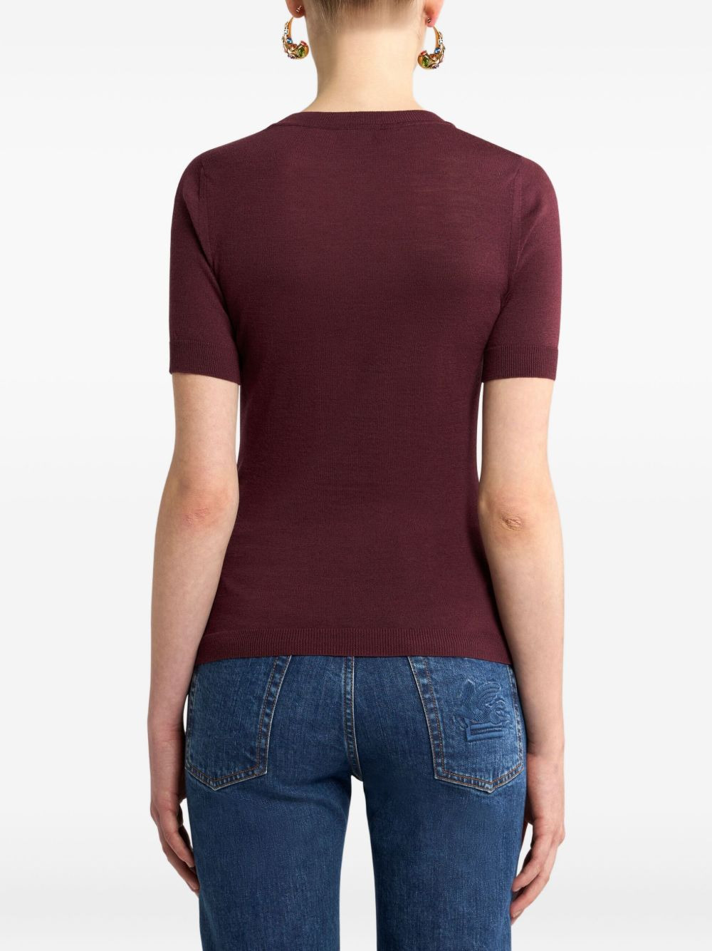 floral-jacquard top - 3
