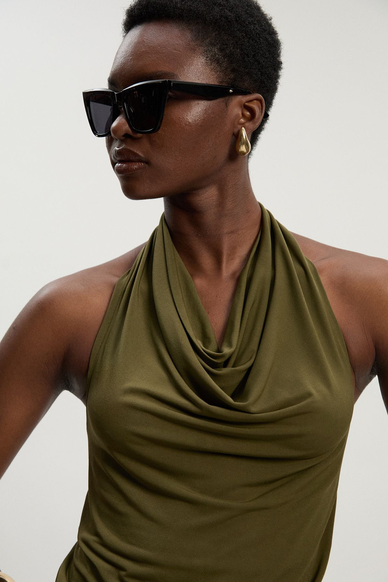 Halter Neck Jersey Crepe Jumpsuit 3