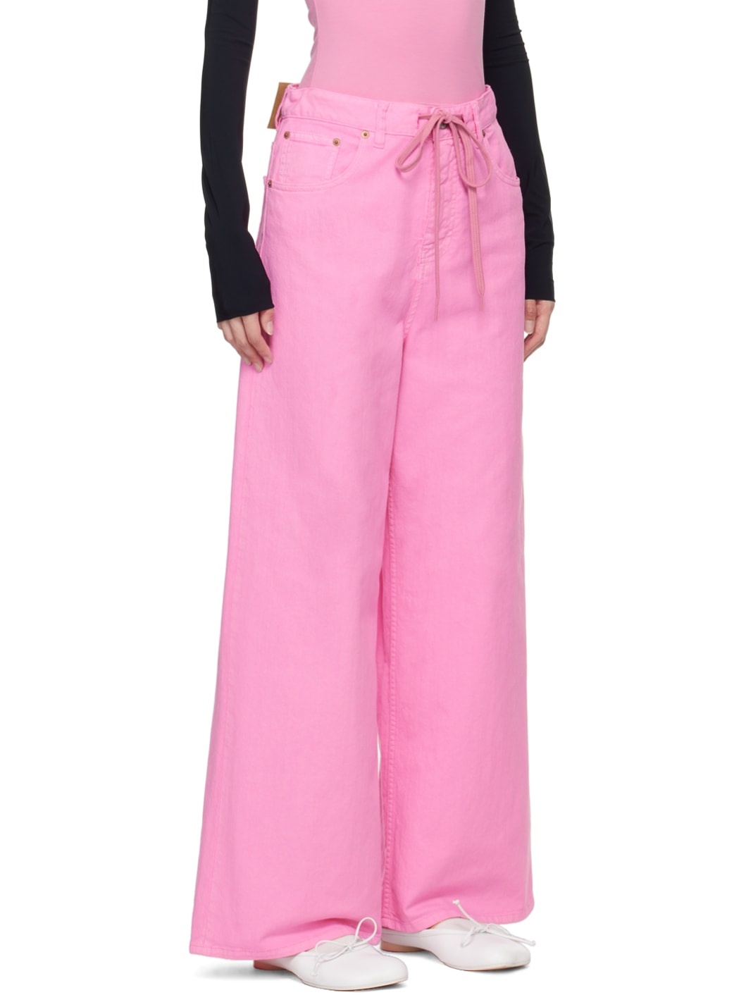Pink Drawstring Jeans - 2